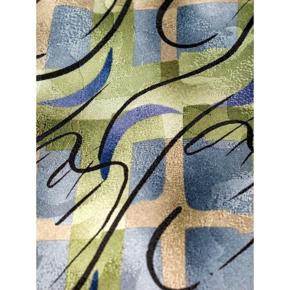 Vintage Jerry Garcia Carousel Green Blue Abstract 100% Silk Men's Designer Tie - Picture 5 of 5